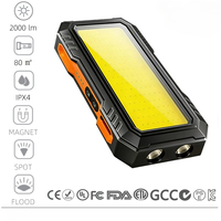Lampe de travail portable COB étanche 3000LM magnétique rechargeable par USB, personnalisable ODM, pour réparation automobile, inspection et garage