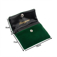 Pochette magnétique en velours vert de qualité supérieure avec mini porte-cartes, porte-monnaie et fonction de couverture rabattable