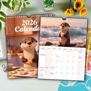 <span class=keywords><strong>Calendrier</strong></span> mural grand format personnalisé 2026-2027, reliure spirale perforée, papier d'art 300 g/m², <span class=keywords><strong>calendrier</strong></span> à grille extra large pour la planification - Product Image 4