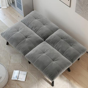 Sofá Lounge, Sofá Cama, Futón con Respaldo Ajustable, Cojín Grueso, Tela de Terciopelo para Apartamento, Sala de Estar - Product Image 3
