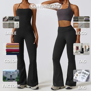 CP-CLT8393 nouveau Top vente licou bout à bout fesses fesses une pièce évasée body <span class=keywords><strong>Fitness</strong></span> Yoga sport combinaison Yoga ensembles pour les femmes - Product Image 6