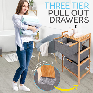 Panier de rangement de salle de bain en bambou indépendant à 3 sections, tiroir à <span class=keywords><strong>linge</strong></span>, <span class=keywords><strong>armoire</strong></span> à serviettes, panier de <span class=keywords><strong>tri</strong></span> - Product Image 6