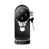 Machine à café portable semi-automatique, 15 bars de pression, buse vapeur, réservoir d'eau en plastique amovible de 1,0 L, contrôle numérique, facile à utiliser