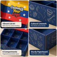 Boîte à collation en papier pliable et portable, écologique, avec logo personnalisé et gaufrage, pour pop-corn, chips, bonbons, biscuits, avec doublure pour le branding de détail