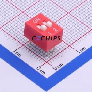 DS-02RP DIP Switch Through hole Component (THT) Switch Flat Toggle, Raised Type Single Pole Single Throw 2 2.54mm - Product Image 1