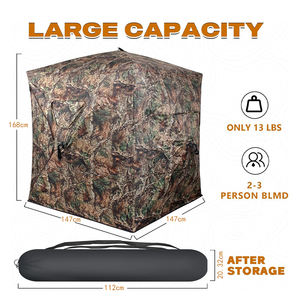 Tente de camping et de chasse imperméable E-RIKE, camouflage sauvage, grande capacité, 2-3 personnes, tente automatique pop-up Hubble pour l'extérieur - Product Image 3