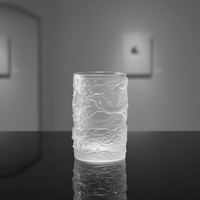Gobelet en verre dépoli avec motifs Phoenix et nuage en relief, verres artistiques de style chinois