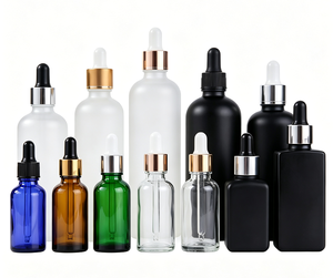 Flacon compte-gouttes vide en verre transparent pour huiles essentielles avec bouchon doré 10ml 15ml 30ml 50ml, flacon échantillon cosmétique - Product Image 3