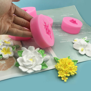 Molde de Silicona para Hornear Chocolate con Forma de Flor de Loto/Gardenia/Iris/Hibisco/Tulipán/Fresa, Moldes Decorativos de Resina para Pasteles - Product Image 4