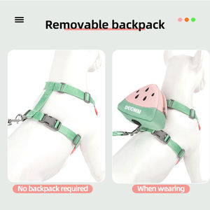 卸売のかわいいフルーツ型犬用ウォーキングハーネスベスト、ドローストリング付き猫用チェストストラップバックパック、犬用ウォーキングロープ、ペットトラクションベスト - Product Image 3