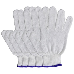 Guantes de Trabajo de Algodón Blancos Antideslizantes Industriales Duraderos a Precio de Fábrica, Guantes de Seguridad de Algodón Tejido - Product Image 1