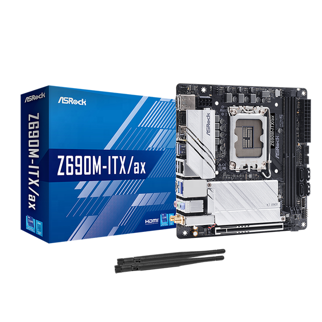ASROCK Z690M-ITX/ax Motherboard M.2 DDR4 3-Year Warranty Intel Chipset Double Memory Channel 64GB Max RAM Capacity Integrated
