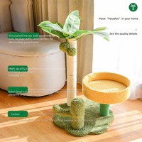 Arbre à chat compact et intégré en bois avec griffoir en sisal pour petits espaces – Vente directe usine pour détaillants d'articles pour animaux