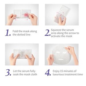 Vente en gros Séparation Conception Rose Extrait Feuille Masques Visage Soins de la Peau Apaise les Rougeurs Logo Personnalisé Hydratant Beauté Masque Facial - Product Image 6