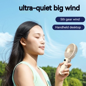2024 Best-Selling Mini Handheld Display Portable USB Fan Cute Small Rechargeable Fan with Stand for Outdoor Use - Product Image 4