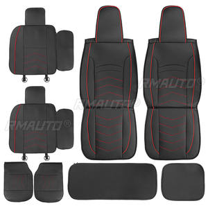 Ensemble de housses de siège auto en cuir, 1/5 pièces, avec coussin en lin, universel, compatible avec la plupart des berlines, SUV et petits camions - Product Image 2