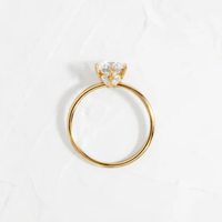 Bague de fiançailles solitaire à six griffes sur mesure avec diamant de laboratoire taille ronde 0,5-3 carats en or massif 10K/14K/18K certifié IGI CVD/HPHT VVS
