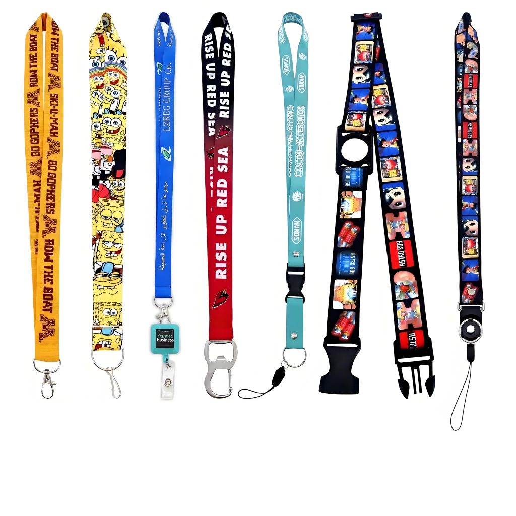 Durable Versatile Nylon Lanyard with Silk Screen Digital Offset Gravure Embossing Printings Custom Hook Accessory