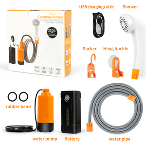 <span class=keywords><strong>Ducha</strong></span> de Camping, Bomba de <span class=keywords><strong>Ducha</strong></span> <span class=keywords><strong>para</strong></span> Campamento al Aire Libre, <span class=keywords><strong>Ducha</strong></span> de Camping Portátil Recargable Eléctrica - Product Image 3