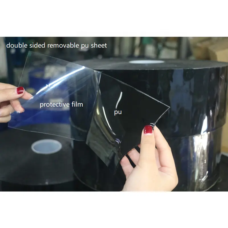 ジャンボロールブラックPUアクリル両面テープ痕跡なし透明強力ナノラウンドソフト片面取り外し可能接着剤