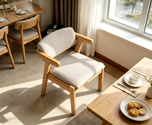 Modern Scandinavian Wooden Living Room <b>Chair</b> Velvet Upholstery Ergonomic Design Foam Filled Spindle <b>Back</b> Multi-Purpose - Product Image 1