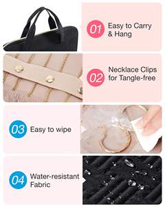 Estuche Organizador de Joyas de Viaje, Bolsa Enrollable para Joyas con Bolsillos, Bolsa Enrollable de Gran Capacidad para Anillos - Product Image 4