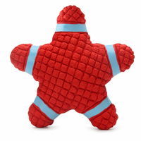 Jouet pour chien en latex qui couine en forme d'étoile de mer, jouet à mâcher rouge en forme d'étoile pour le nettoyage des dents des chiens de petite et moyenne taille