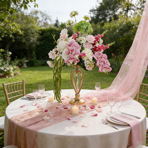 Luxury High Quality Hot Pink Silk Rose <b>flower</b> ball Centerpiece Arrangement artificial orchid Floral ball for Wedding Decoration - Product Image 1