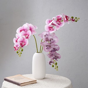 Orquídea Phalaenopsis Artificial May Breeze, Flor Artificial Blanca, Morada y Rosa, Decoración para Bodas y Hogar, Rama Individual de PVC y Goma Suave - Product Image 1