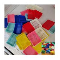 100 pièces Mini paniers de rangement pliables pour bureau d'étudiant, boîtes de rangement en plastique pour rubans et fournitures de bureau
