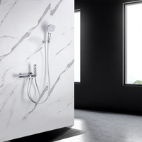 Ensemble de douche thermostatique mural en laiton chromé Oire Kaiping à trois fonctions pour hôtels et villas