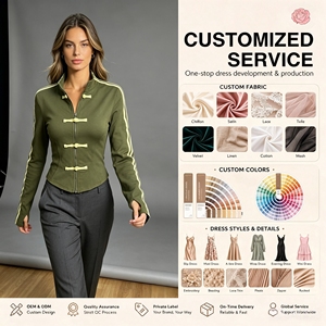 Chaqueta Corta Ajustada de Mujer con Cuello Alto, Cremallera y Botones, Manga Larga, con Orificios para Pulgares en los Puños, Ideal para Uso Diario y Fiestas - Product Image 1