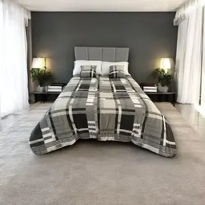 Ensemble de couette matelassée Competition King, motif à carreaux, taille King, style classique, pour toutes les saisons, literie pour la maison - Product Image 6