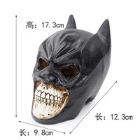 Adornos para Acuario, Máscara de Calavera Humana para Halloween, Resina Negra Ecológica Hecha en Zhejiang, China, Decoración de Halloween, Modelo D1-174