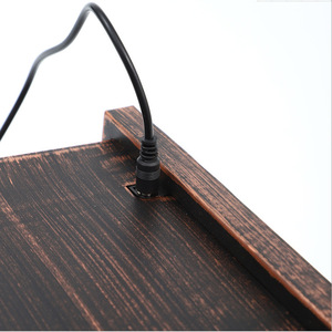 LED Simulated Flame Fireplace Tabletop <b>Heater</b> with Clock Retro Wood Electric Mantel for Living <b>Room</b> Bedroom - Product Image 4