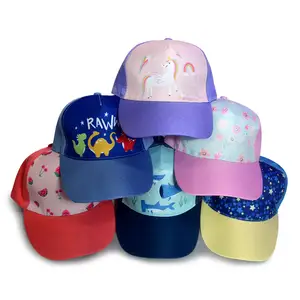 2-14 Tahun Anak-anak Kustom Cetak Bisbol Topi Pabrik Langsung Disesuaikan 5 Panel Topi untuk Anak Laki-laki dan Perempuan