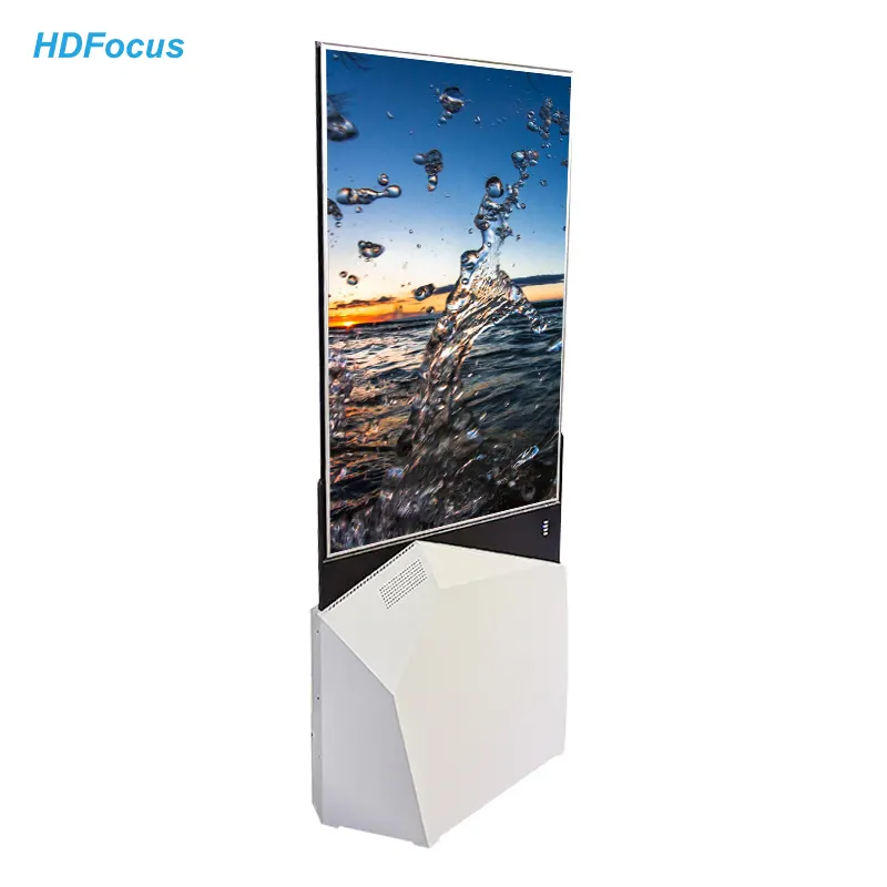 43 55 Zoll 4K Ultra Thin Floor Standing Doppelseitige Digital Signage Touch Advertising Display Interaktiver Kiosk