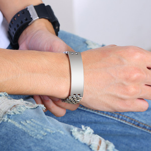 Trang Sức Thời Trang 2023 Dây Chuyền Đồng Hồ Vòng Tay Thép Không Gỉ Màu Vàng Bạc Đen Cho Nam - Product Image 6