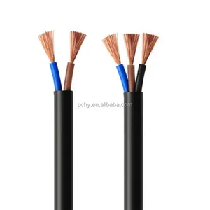 2 Conductor Electrical Wire Copper Cable CCA Flexible Low Voltage Cable RVV Power Cable 300/500V 2 Core BLACK PE Stranded Wires