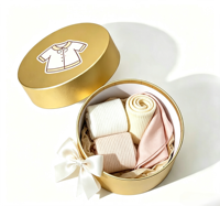 Boîte cylindrique en papier écologique avec logo personnalisé doré, emballage de luxe pour chaussettes, vêtements, textiles, cadeaux, papier kraft, vente en gros OEM
