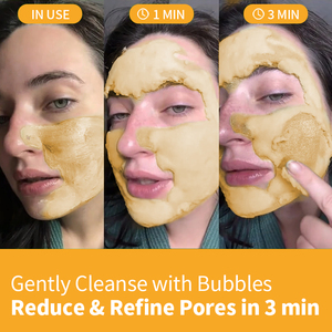 قناع طين للوجه عضوي مضاد للشيخوخة بالكركم وحمض BHA والماء الفوارة لتنظيف المسام وإزالة الرؤوس السوداء قناع فقاعي قابل للغسل - Product Image 5