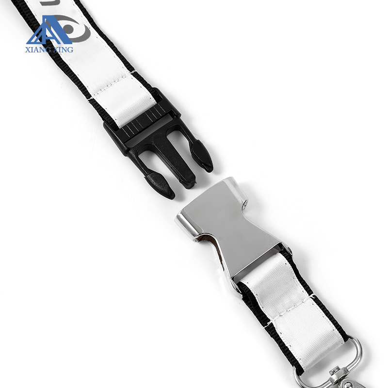 High Quality Custom Luxury Double-deck Polyester Satin Ribbon Lanyards With Logo Custom Image 4