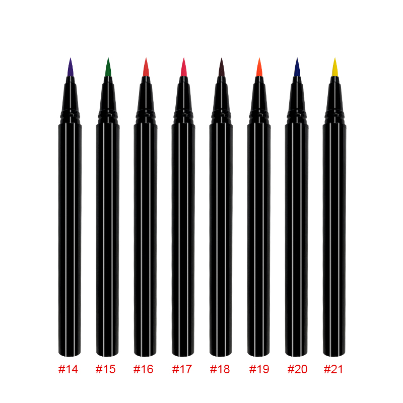 Изготовленный на заказ Частная этикетка бумажная коробка красочные веганских материалов карандаш-подводка для глаз, Длительное Действие, водонепрорицаемый, 21 цвет, жидкая подводка для глаз