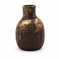 Vase à fleurs Wabi Sabi en pulpe recyclée avec finition dorée pour décoration intérieure Boho Japandi, coffrets cadeaux, ensemble d'art haut de gamme