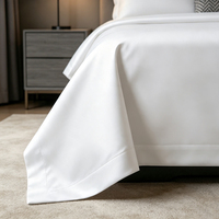 Parure de lit d'hôtel Sufang OEM 80S 100% coton satiné 4 pièces, housse de couette, drap, taie d'oreiller, taille personnalisée, pour maison d'hôtes
