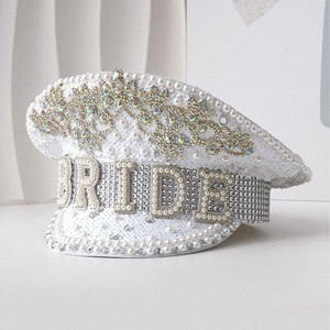Nicro Nouveaux Costumes de Scène Créatifs de Luxe Chapeau de Capitaine de Mariée Perles Simulées Diamants Nouveautés pour Fêtes d'Halloween et de Pâques - Product Image 1