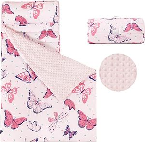 Sac de couchage pour enfants enroulable avec oreiller amovible et couverture en minky, tapis de sieste pour tout-petits - Product Image 2
