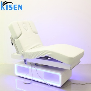 Lit de beauté électrique Kisen pour salon - Table de massage faciale réglable à 3 moteurs avec lumière LED, équipement de spa de luxe - Product Image 5