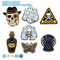 Pins de revers en émail gothiques personnalisés pour Halloween, en alliage de zinc, motif fantôme effrayant, badge métallique, logo, pour casque de sécurité, sac à dos, veste, cadeau, souvenir