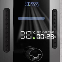 Robinet de douche pluie à affichage numérique en acier inoxydable 5 poignées mitigeur de douche ensemble de douche de luxe en métal pistolet de salle de bain